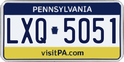 PA license plate LXQ5051