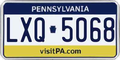 PA license plate LXQ5068