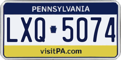 PA license plate LXQ5074