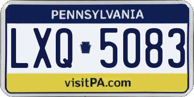 PA license plate LXQ5083