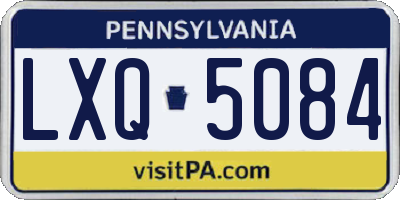 PA license plate LXQ5084
