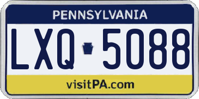 PA license plate LXQ5088