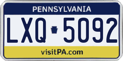 PA license plate LXQ5092