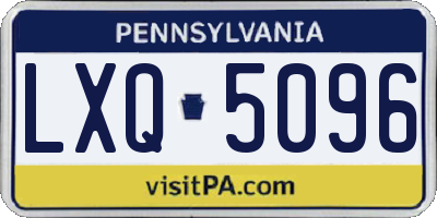 PA license plate LXQ5096