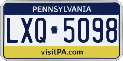 PA license plate LXQ5098