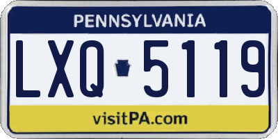 PA license plate LXQ5119