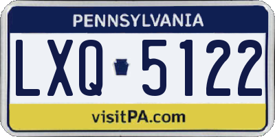 PA license plate LXQ5122