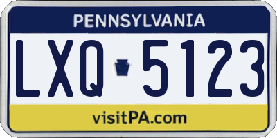 PA license plate LXQ5123