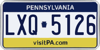 PA license plate LXQ5126
