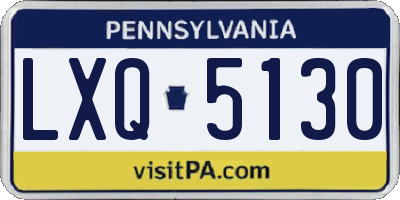 PA license plate LXQ5130