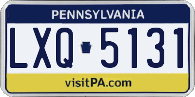 PA license plate LXQ5131