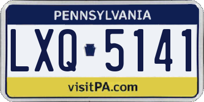 PA license plate LXQ5141