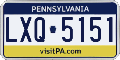 PA license plate LXQ5151