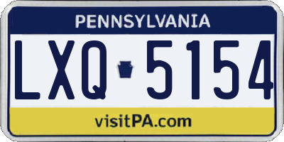 PA license plate LXQ5154