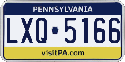 PA license plate LXQ5166
