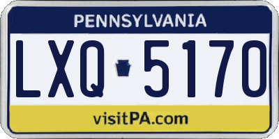 PA license plate LXQ5170