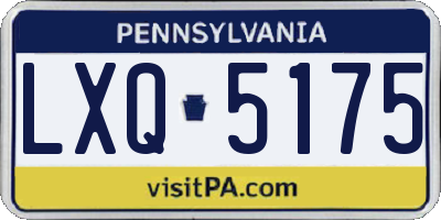 PA license plate LXQ5175