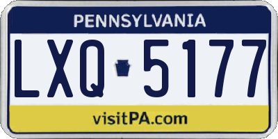 PA license plate LXQ5177