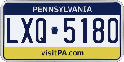 PA license plate LXQ5180