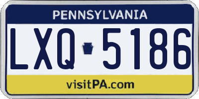 PA license plate LXQ5186