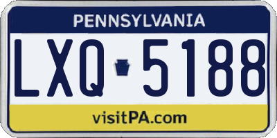 PA license plate LXQ5188
