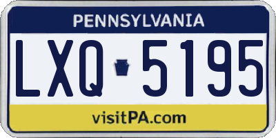PA license plate LXQ5195