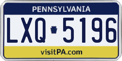 PA license plate LXQ5196