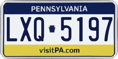 PA license plate LXQ5197