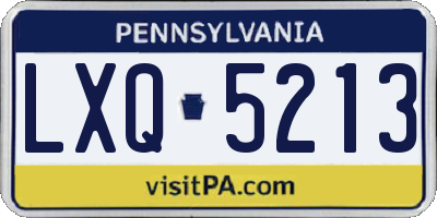 PA license plate LXQ5213