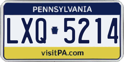 PA license plate LXQ5214
