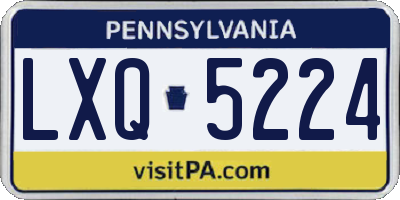 PA license plate LXQ5224