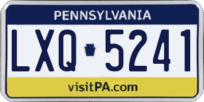 PA license plate LXQ5241