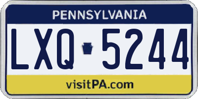 PA license plate LXQ5244