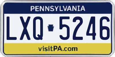 PA license plate LXQ5246