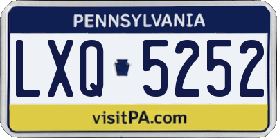 PA license plate LXQ5252