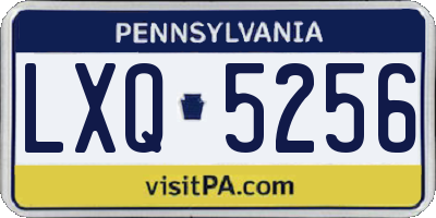 PA license plate LXQ5256