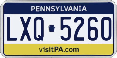 PA license plate LXQ5260