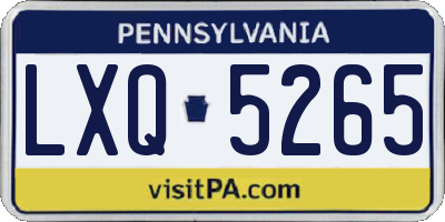 PA license plate LXQ5265