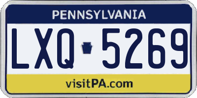 PA license plate LXQ5269