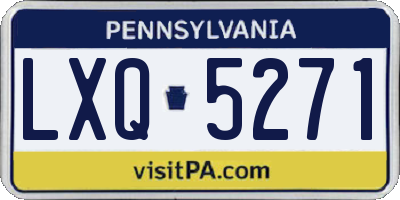 PA license plate LXQ5271