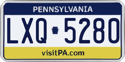 PA license plate LXQ5280