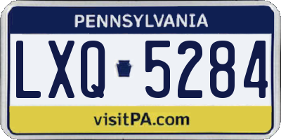 PA license plate LXQ5284