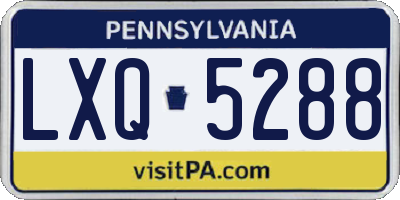 PA license plate LXQ5288