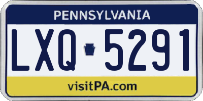 PA license plate LXQ5291