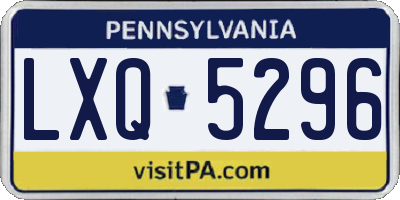 PA license plate LXQ5296