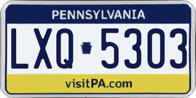 PA license plate LXQ5303