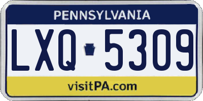 PA license plate LXQ5309