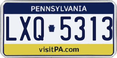 PA license plate LXQ5313