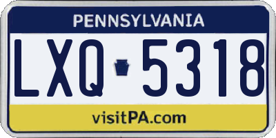 PA license plate LXQ5318