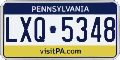 PA license plate LXQ5348